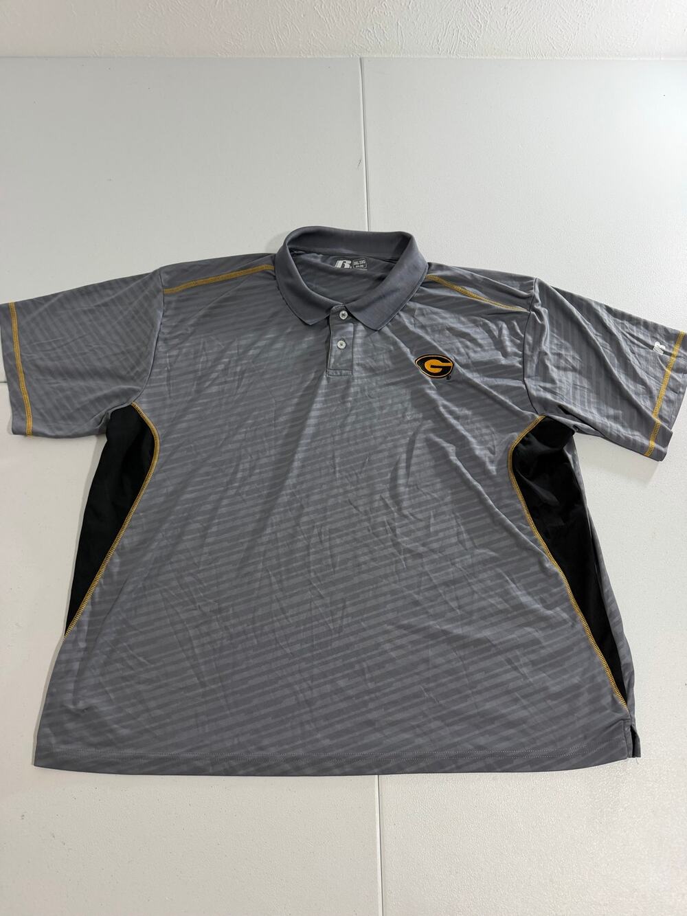 Grambling State Tigers Russell Polo Shirt Mens 3XL Gray Embroidered HBCU SWAC